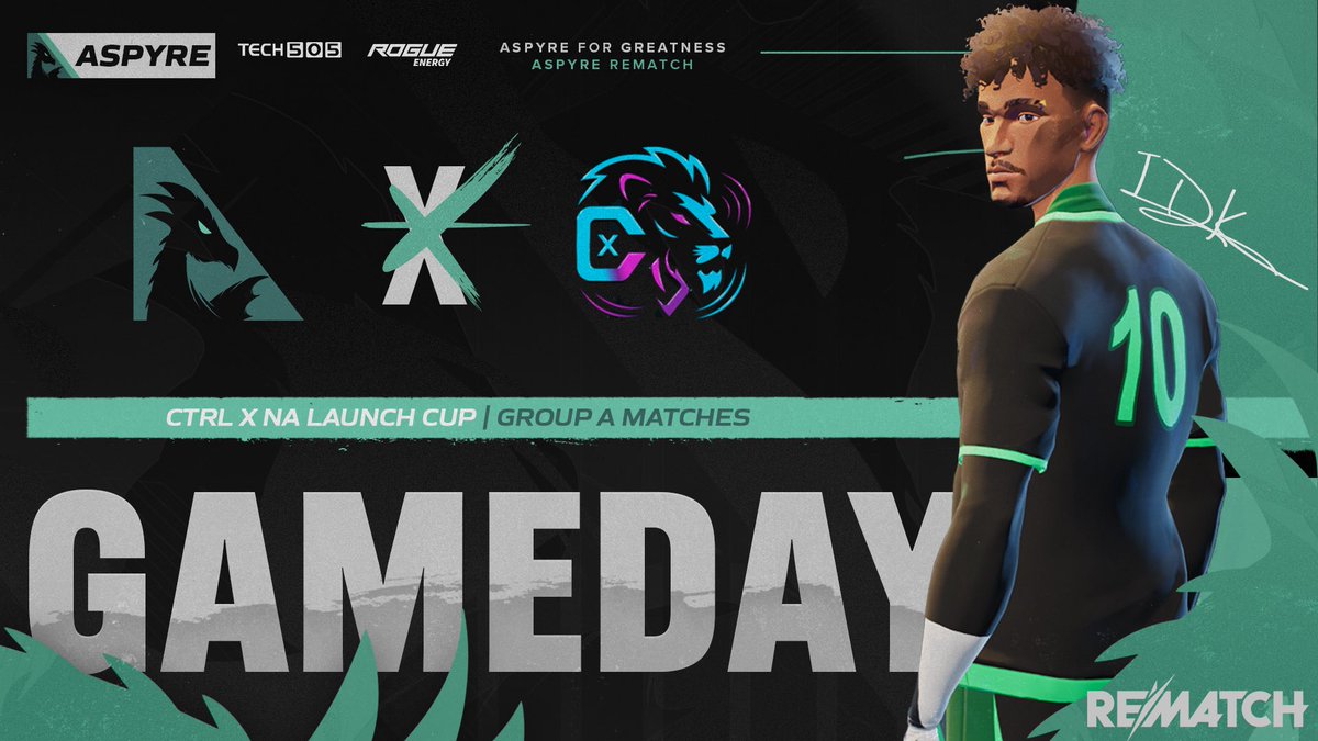 Aspyre_Ent's tweet photo. 🟢IT’S TOURNEY TIME!🟢

Aspyre Rematch (#2 EU) takes on the North American Launch cup hosted by #CTRLX‼️

Starting Lineup:
🐉@KejayRL
🐉@Spiixyy_
🐉@Ango21_
🐉@666idk999
🐉@vincenchusRM

🕗 8:00 PM EST
📺 https://t.co/6adECODfyB

#Rematch🏟️ #Soccer⚽️ #Esports🎮 https://t.co/416thd1pJZ