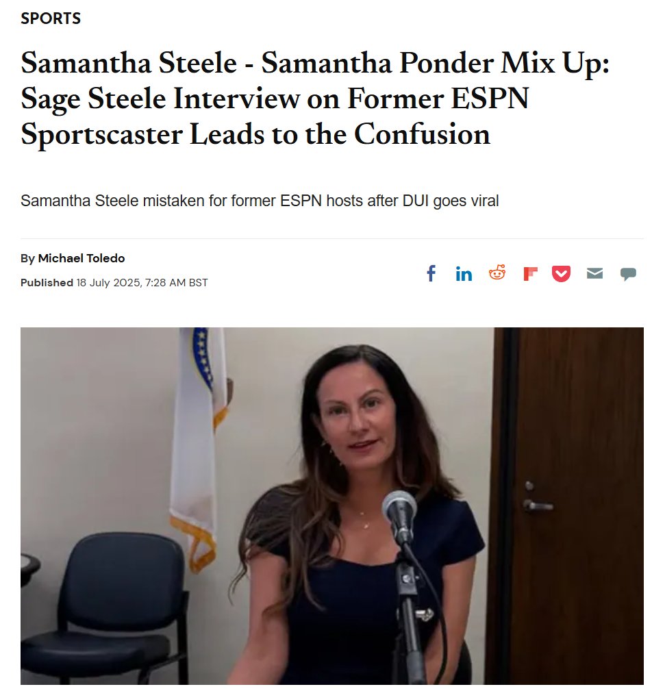 FrankCalabrese's tweet image. Samantha Steele is ruining the good name of former ESPN broadcaster Samantha Ponder (whose maiden name is Steele).