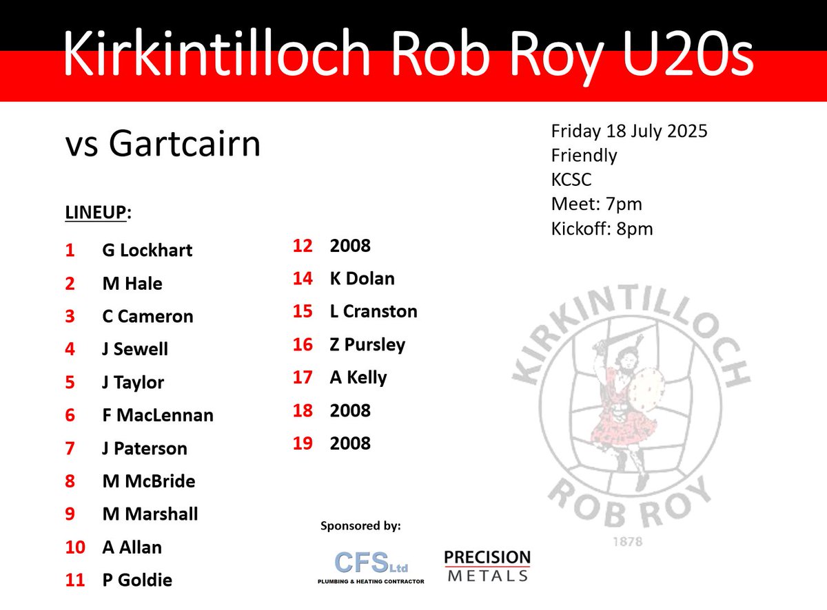 Good work out tonight against a strong <a href="/gartcairn20s/">Gartcairn F.c 20s development team 24/25</a> another step towards the season kickoff and our 2008s showing up well in the game 🔴⚽️⚫️