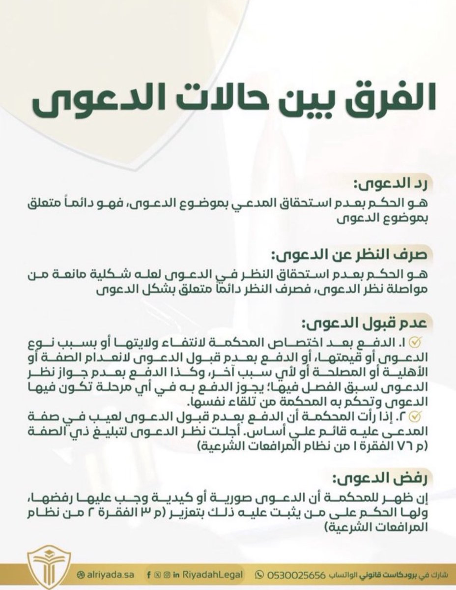 الفرق بين حالات الدعوى ⚖️…
