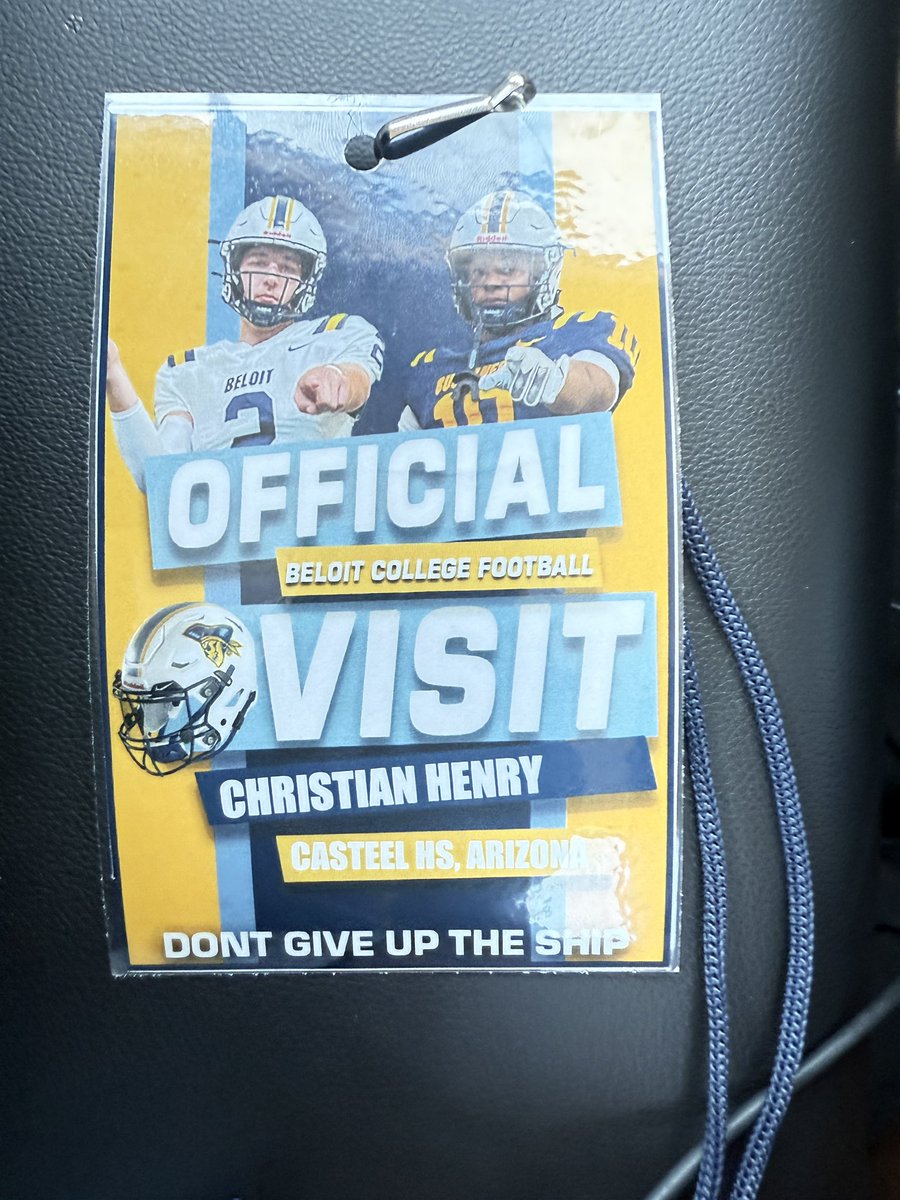 Really enjoyed my official visit to Beloit College thanks to <a href="/Coach_Pogue/">Brody Pogue</a> <a href="/CoachLanghoff/">Kyle Langhoff</a> <a href="/CoachWillStrong/">William Affognon</a> for spending the time with me this afternoon!!!

<a href="/JoeBushman5/">Joe Bushman</a> <a href="/SwopeEthan/">Ethan Swope</a> <a href="/WrCoachJohnson/">Coach Johnson</a> <a href="/CoachHamzaAZ/">Hamza Abdullah</a> <a href="/azc_obert/">Richard Obert</a> <a href="/azbgreer/">Brad Greer</a> <a href="/CodyTCameron/">Cody Cameron</a> <a href="/gridironarizona/">Gridiron Arizona</a> <a href="/GametimeRC/">Gametime Recruiting & Consulting</a>