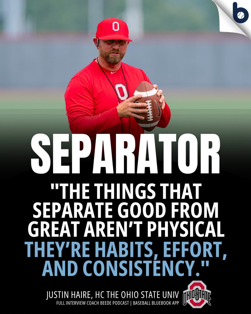 bsblbluebook's tweet image. Players go follow @JHaire03 and @OhioStateBASE Coach Haire is building something special in OH!
Watch episode👇
youtu.be/TJEx9gN8-sU?si…
#GoBucs #BuckeyeNation @BluebookBeede @BaseballRadar