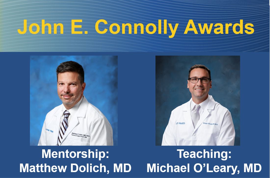 In honor of our department founder, Dr. John E. Connolly, each year our trainees (current and alumni) honor 2 faculty members who demonstrate exceptional leadership and mentorship of our surgical residents and fellows and commitment to #surgeryeducation.