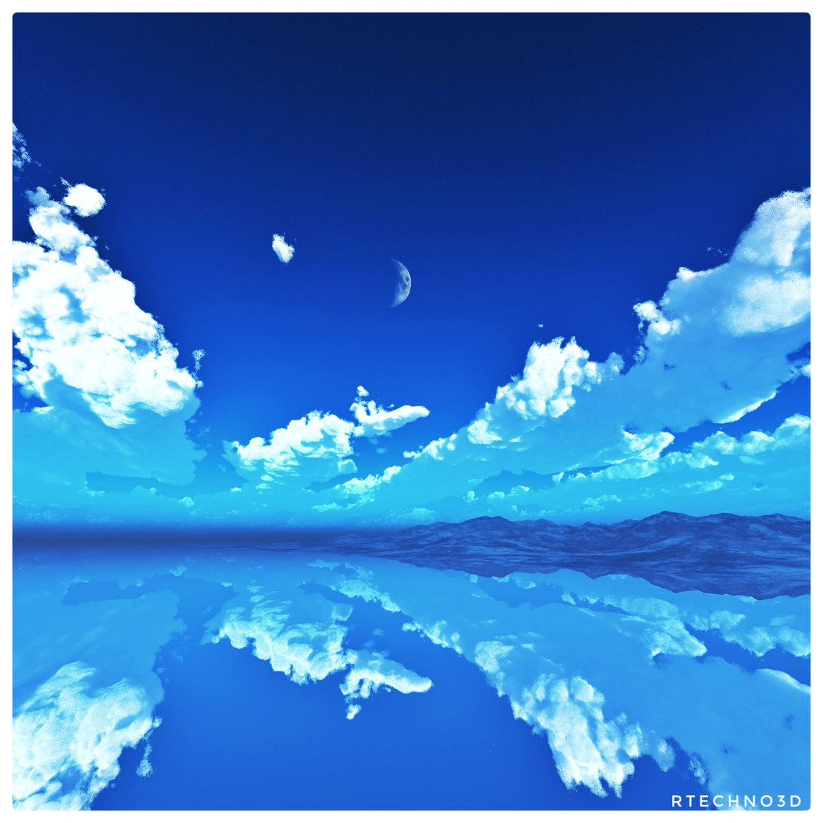 RTechno3d's tweet image. 鏡のような海4を作りました☁カラー設定はすごい迷うのに楽しくて、いつも時間を使ってしまいます🟦 #3DCG #青好き #BlueLovers #BlueSky