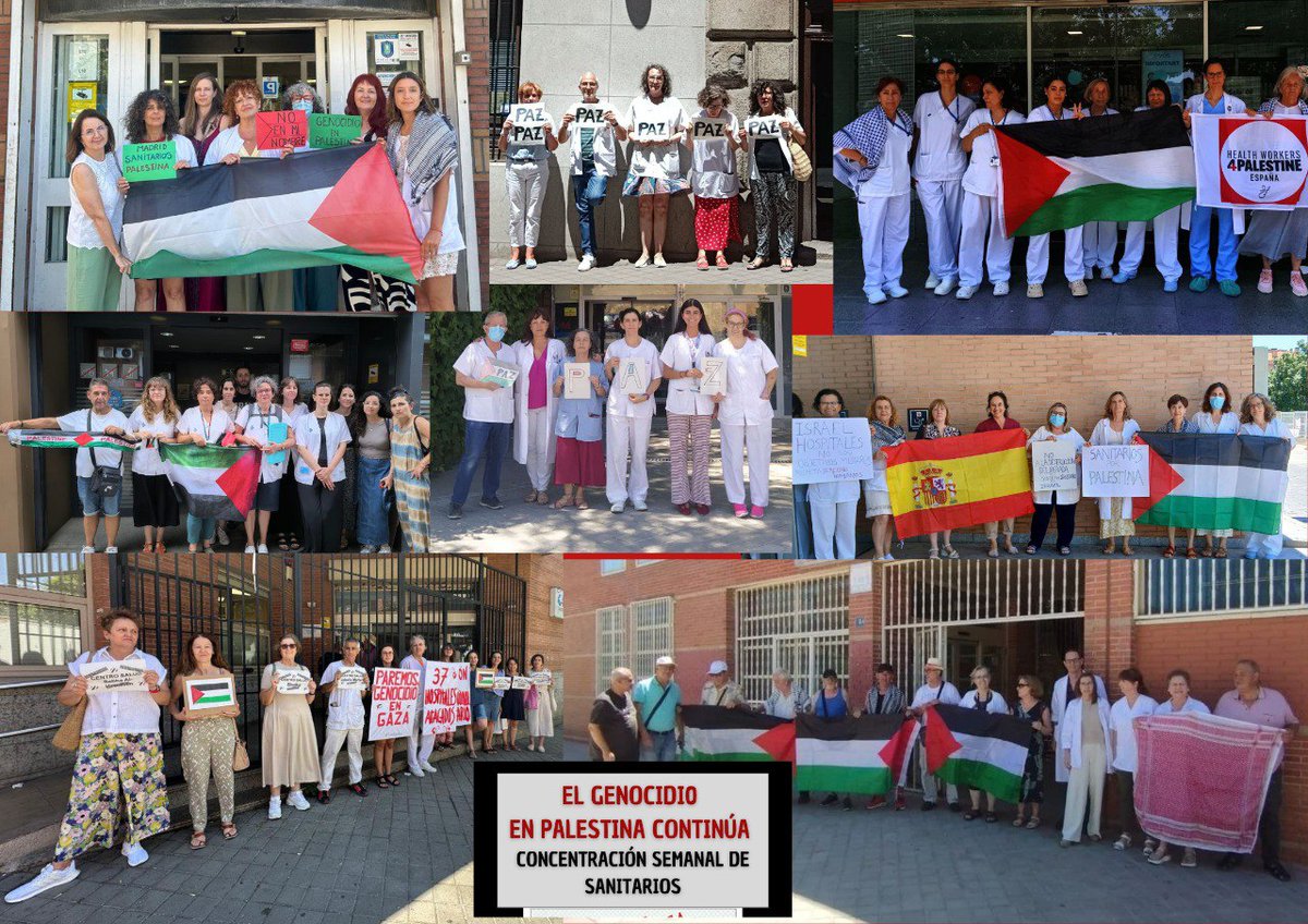 🤔😊 Cada vez más profesionales 🇪🇸 de la salud se suman a las PROTESTAS de los viernes por el #Genocidio 🇮🇱💀 en #Gaza 🇵🇸 🩸 
👉🏽NO podemos estar CALLADOS! 🩺🚑💉💊🩻🇵🇸✊🏽