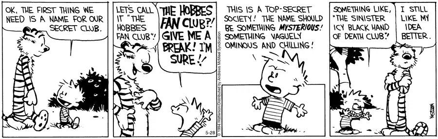 Calvinn_Hobbes's tweet image. Calvin wants “The Sinister Icy Black Hand of Death Club.”
Hobbes: just wants a little fan appreciation.
#CalvinandHobbes #ClubDrama