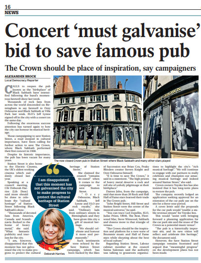 AlexanderJBrock's tweet image. In this week's Birmingham Post - calls to reopen the 'birthplace' of Black Sabbath