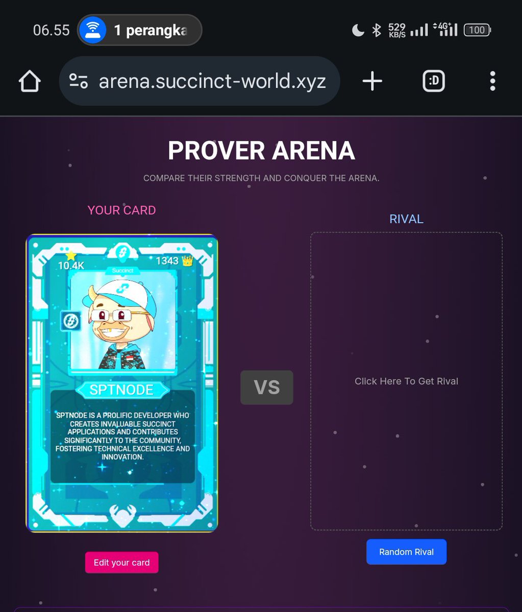 sptnode's tweet image. Prover Arena - Mobile Version
Seeing a lot of interest in the mobile version, I spent a few hours to improve the layout. Hopefully this simple app can be a small token of my love for the Succinct community.
Btw I also added a leaderboard to make your cards look more op so…
