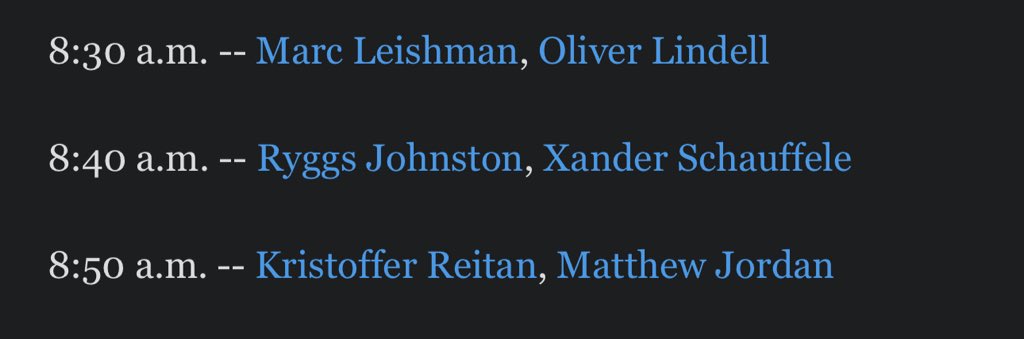 AustinParrTV's tweet image. How cool is this?! Tee times released for tomorrow and Ryggs Johnston gets paired with defending #TheOpen Champion Xander Schauffele. 

There will no shortage of TV time for Johnston tomorrow. From T-97 ➡️ T-17th! 

Libby, Montana represent!