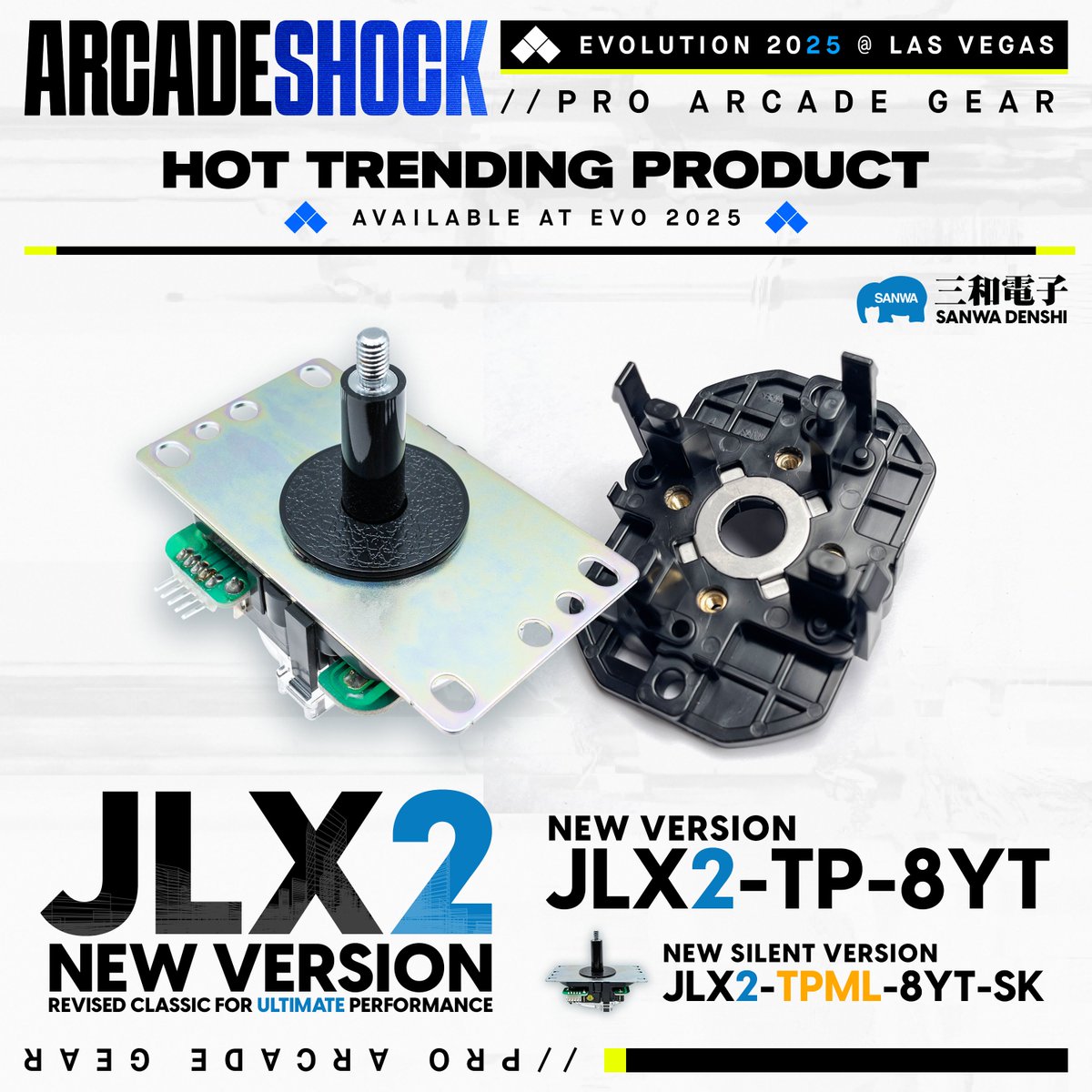 🎮 SANWA DENSHI JLX2 Joysticks – Normal & Silent 📍 Limited