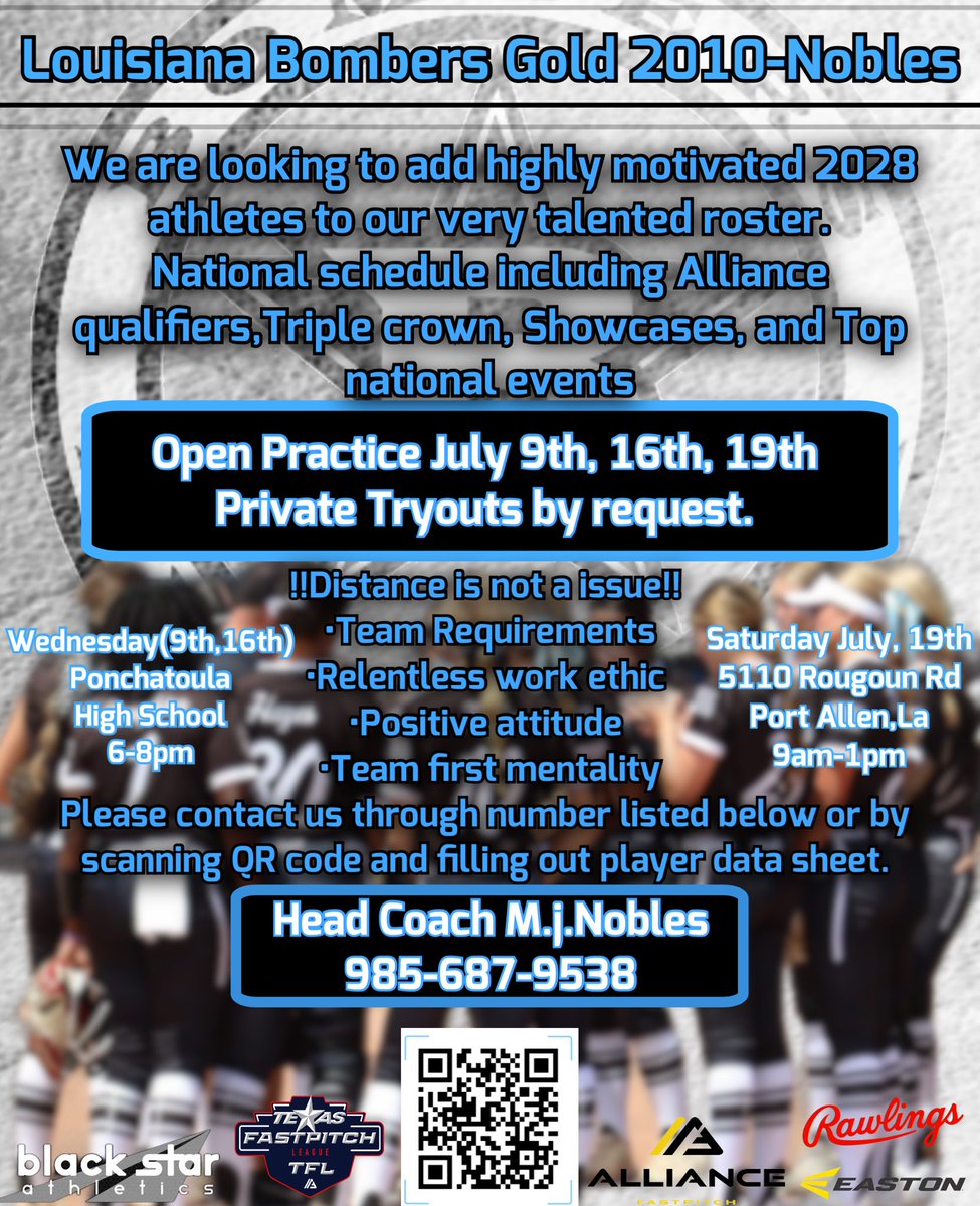 Last open practice tomorrow morning before we leave for nationals!! Come check out what we are building right here in Louisiana!! Please fill out google form attached to let us know you are attending. #Bombernation #TheBlueBloods 

docs.google.com/forms/d/e/1FAI…
