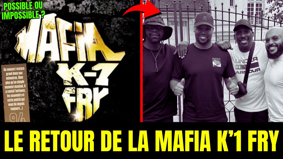 KronikeurTV's tweet image. ⚡️ youtu.be/nOPIyp5Vi68
LE RETOUR DE LA MAFIA K1 FRY, C&apos;est pour bientôt ??
Rohff, OGB, Intouchable, AP du 113 (pas RimK!)
Faisable ou pas ?

Il est 01:02, Si tu sais pas quoi regarder maintenant tu sais :)
Repost pour le soutien et la force les GA #rap #ViralVideo #rimk