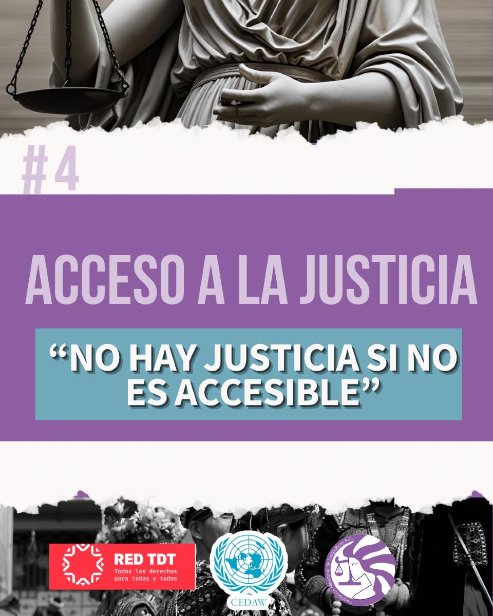 No hay justicia si no es accesible.
La CEDAW señala que mujeres indígenas, con discapacidad o sin recursos enfrentan barreras estructurales para acceder a tribunales, intérpretes, defensa y verdad.
La justicia negada también es violencia.
#CEDAW2025 #JusticiaParaTodas