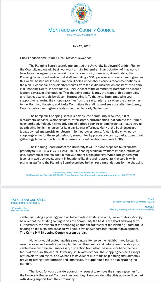 EPICofMoCo's tweet photo. Councilmember Natali Fani-Gonzalez does about face on the Kemp Mill Shopping Ctr., but one change doesn’t fix a flawed plan! https://t.co/ba90xj8lGG