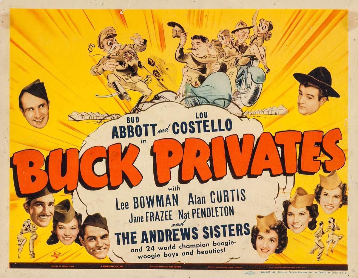 vistahollywood's tweet image. Abbott & Costello in a comedy classic! BUCK PRIVATES (1941) screens in 35mm this Saturday & Sunday, July 19th & 20th, at 10:00am.