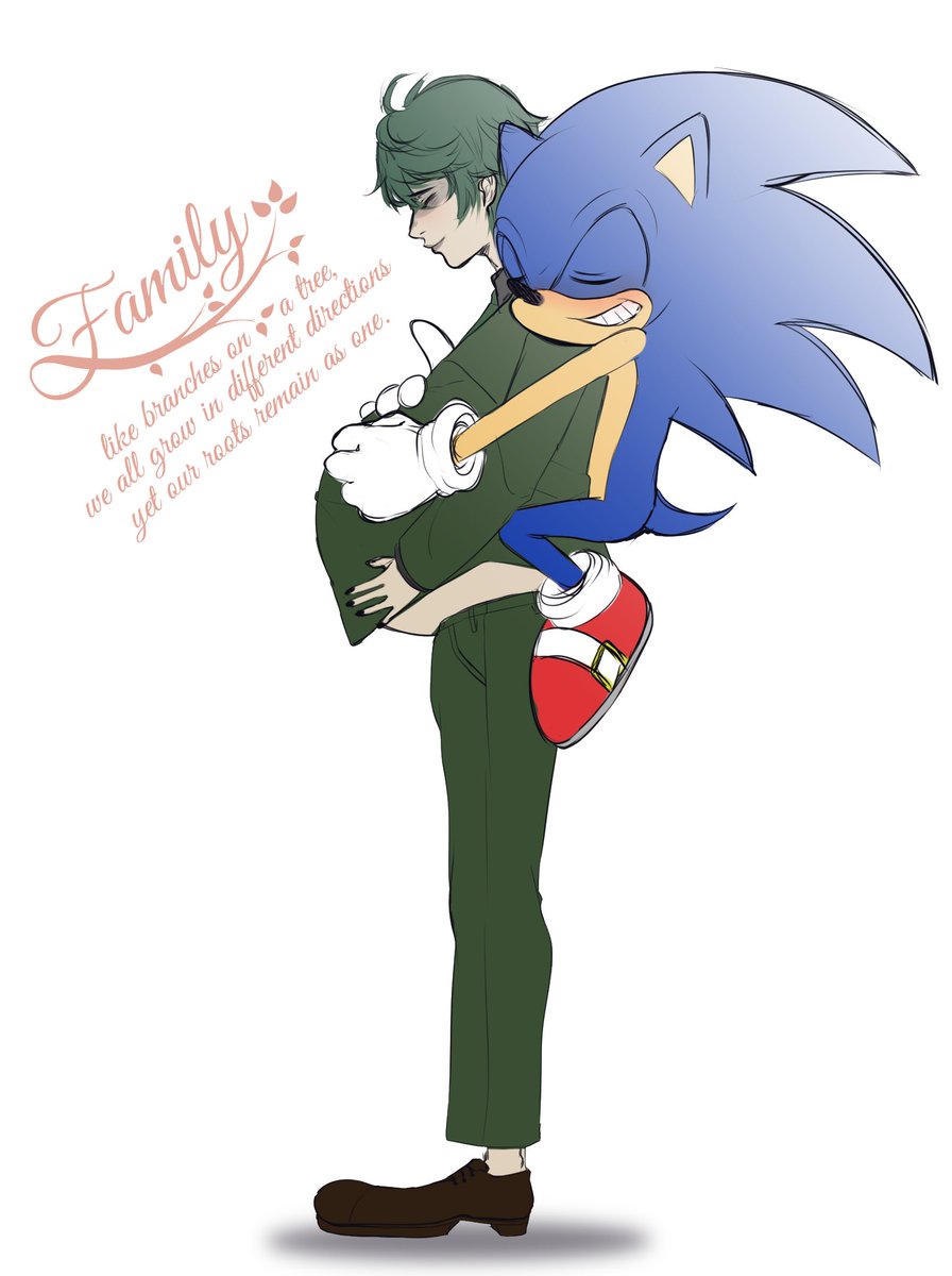 NerseaVT's tweet image. Of COURSE I have to do some cursed art during my first stream back lmao.
Say hello to my mod @KriokSlendi pregnant with Sonic's baby.