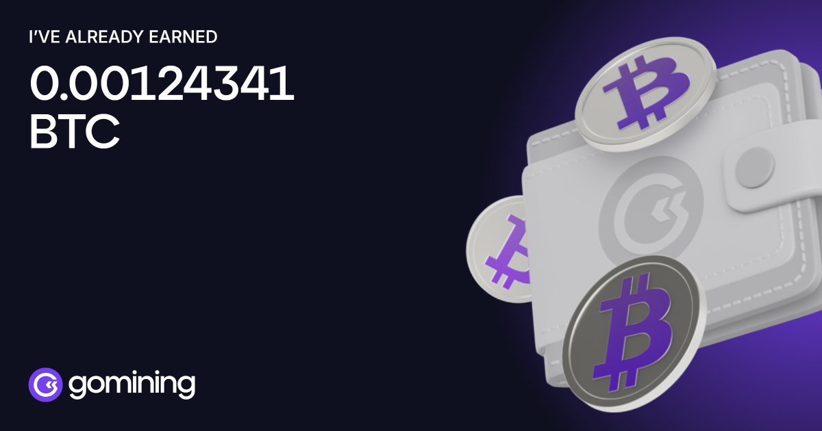 Create your miner and start earning BTC like me! Use my promo code 1DXdJ for 5% cashback! gomining.com/og?ref=1DXdJ&o…