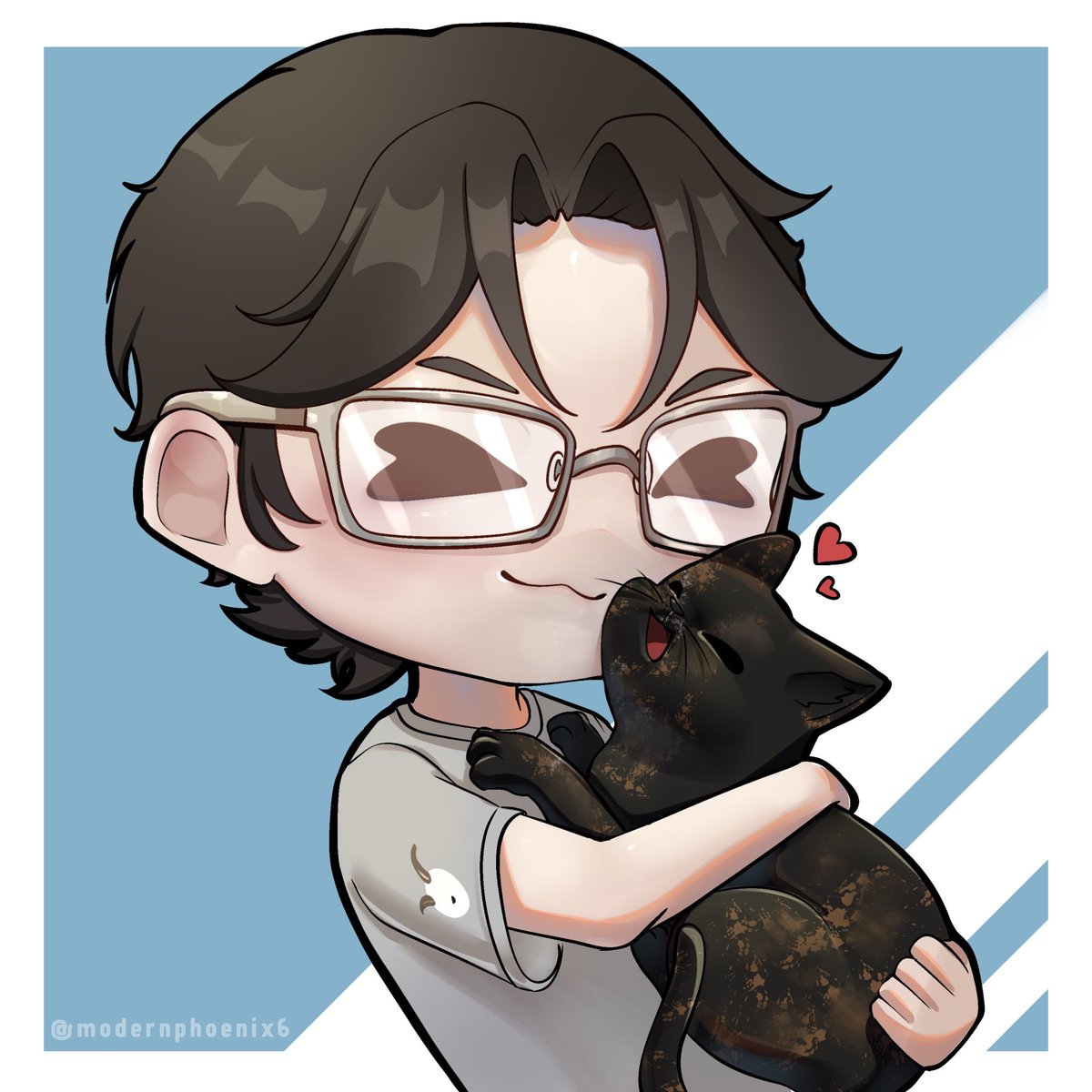 The goat, <a href="/Arar_VT/">Arar 🐐</a> , and the star of the show, Momo 

#art 

#MoPhoenixArt