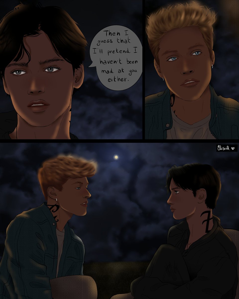 elisial_art's tweet photo. "I'm going to pretend like I haven't been mad at you for the past three years." 

@cassieclare I love you, but you're k*lling me T.T https://t.co/33yLKamjNF