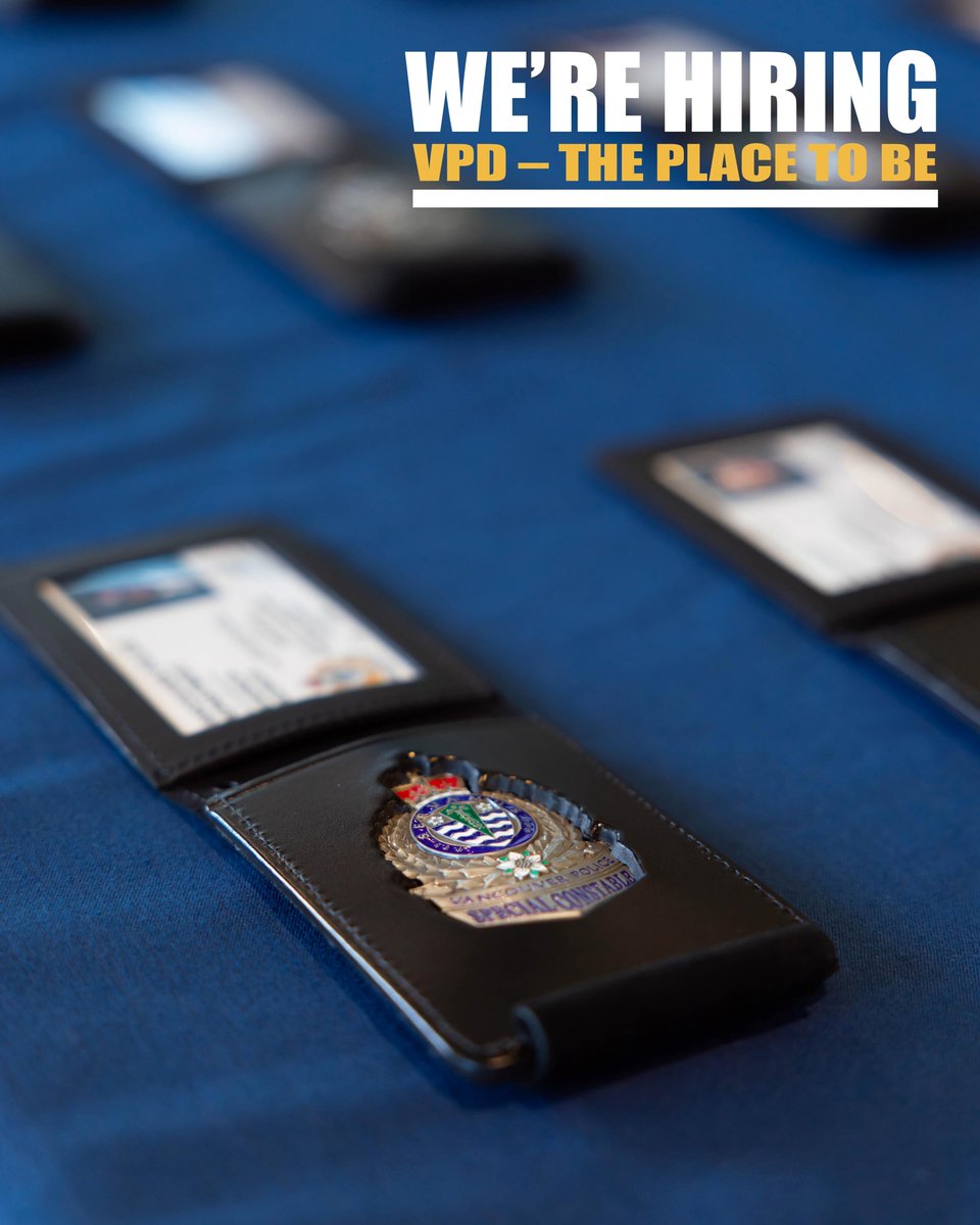 VPDRecruiting's tweet image. Join the @VancouverPD as a Special Municipal Constable!

As a member of our team, you can make a significant impact as a Traffic Authority member, Community Safety Officer, or Jail Guard. 

If you&apos;re ready to make a difference, now is the time to step up and #JoinVPD!

#vancouver…