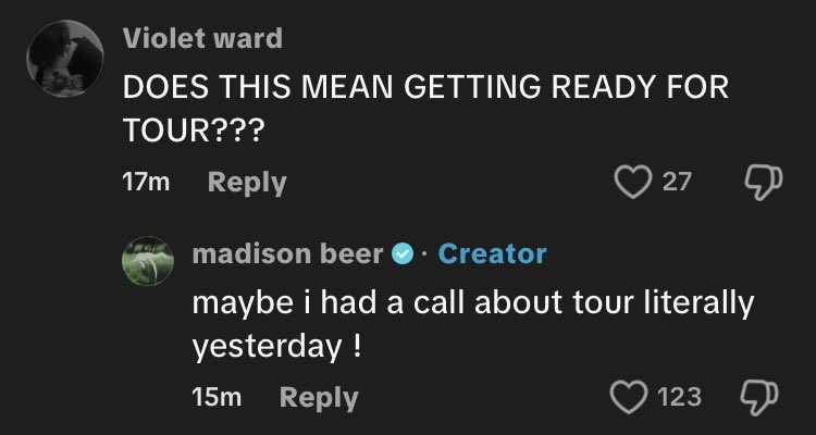 madisonssinfo's tweet image. 📸 | @madisonbeer Reveals she could possibly be going on tour once her new album is released !! ⭐️
- Follow us (@madisonssinfo) for more content like this! 🪄
- @madisonbeerhq