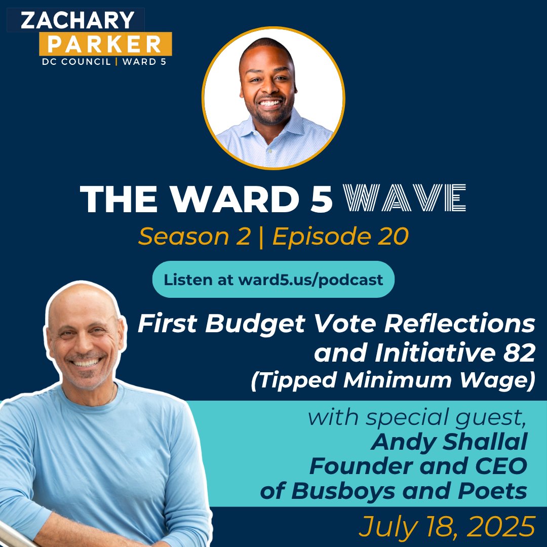 CMZParker5's tweet image. The latest editions of the Ward 5 Weekly Newsletter and Ward 5 Wave Podcast are available now! You can read at ward5.us/news, listen at ward5.us/podcast, and subscribe at ward5.us/newsletter. Thanks to @andyshallal of @busboysandpoets for the great…