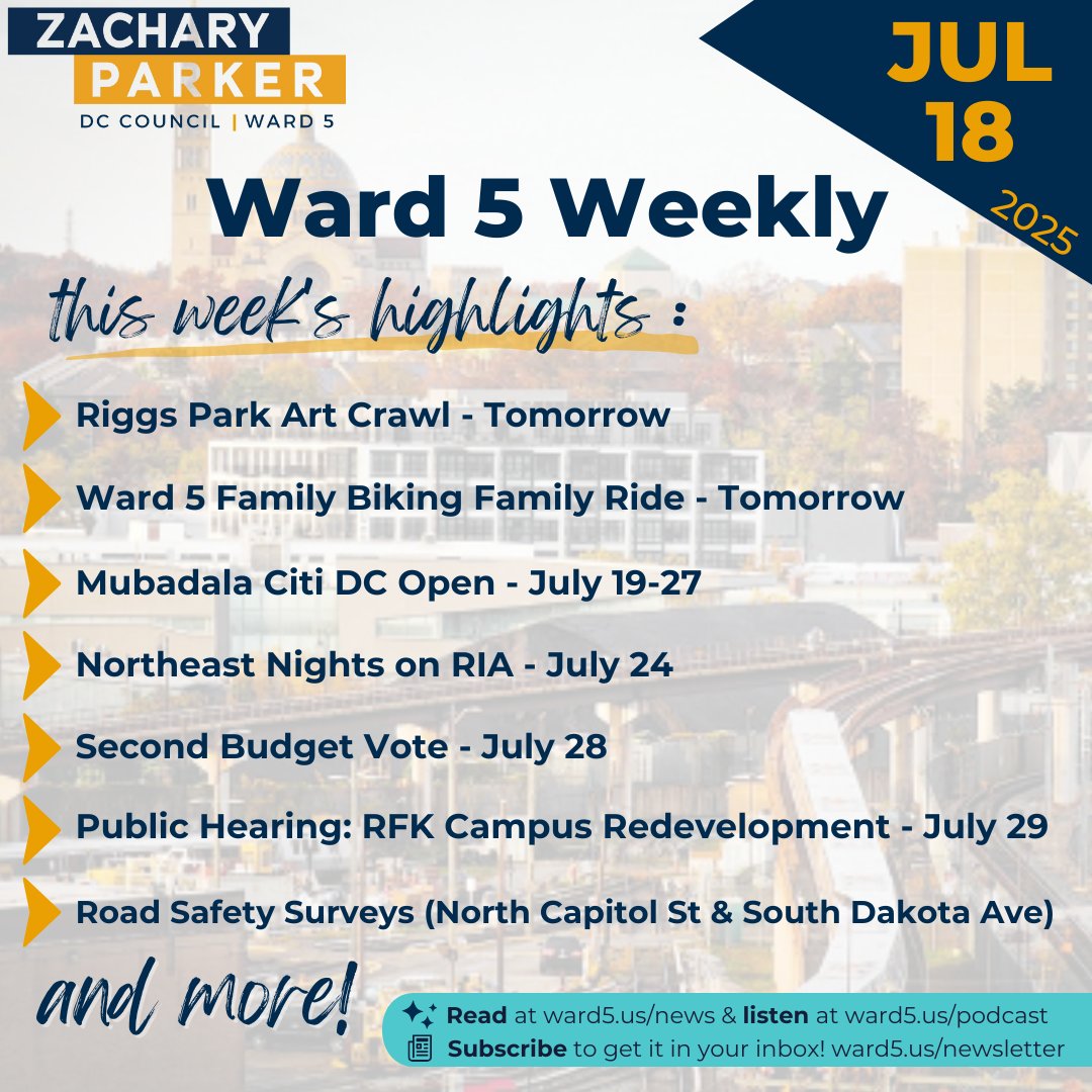 CMZParker5's tweet image. The latest editions of the Ward 5 Weekly Newsletter and Ward 5 Wave Podcast are available now! You can read at ward5.us/news, listen at ward5.us/podcast, and subscribe at ward5.us/newsletter. Thanks to @andyshallal of @busboysandpoets for the great…