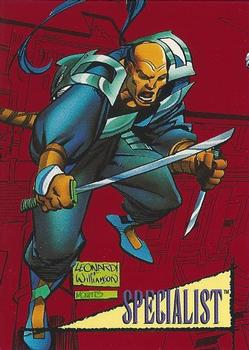 AustinGorton's tweet image. Card 7-2099: Specialist

What a bland, generic codename.

For all that the 2099 books missed in its depiction of the future, making the central villain of the imprint a corporation only grows more prescient with time.

Scans via @tradingcarddb
#TradingCardADay #MU4 #Marvel2099