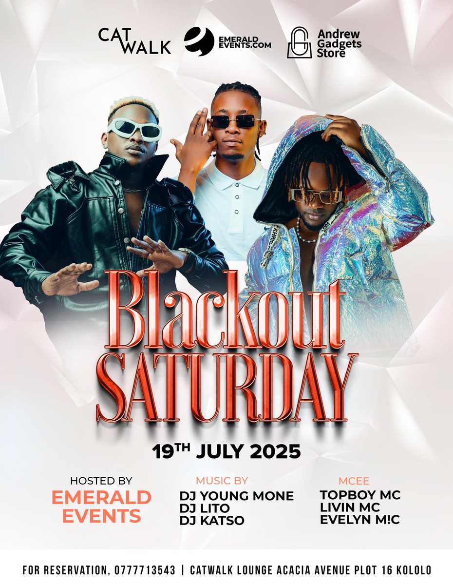 CatwalkKla's tweet image. Blackout Saturday weekend masavu spend like you don’t care it your Mula happiness is a medicine well well with @djlitoug @djyoungmone @djkatso all the way from Kenya Nairobi it’s @granteddeejay here to kill Kampala hosted by @emerald_events_co