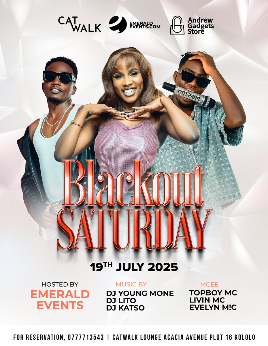 CatwalkKla's tweet image. Blackout Saturday weekend masavu spend like you don’t care it your Mula happiness is a medicine well well with @djlitoug @djyoungmone @djkatso all the way from Kenya Nairobi it’s @granteddeejay here to kill Kampala hosted by @emerald_events_co