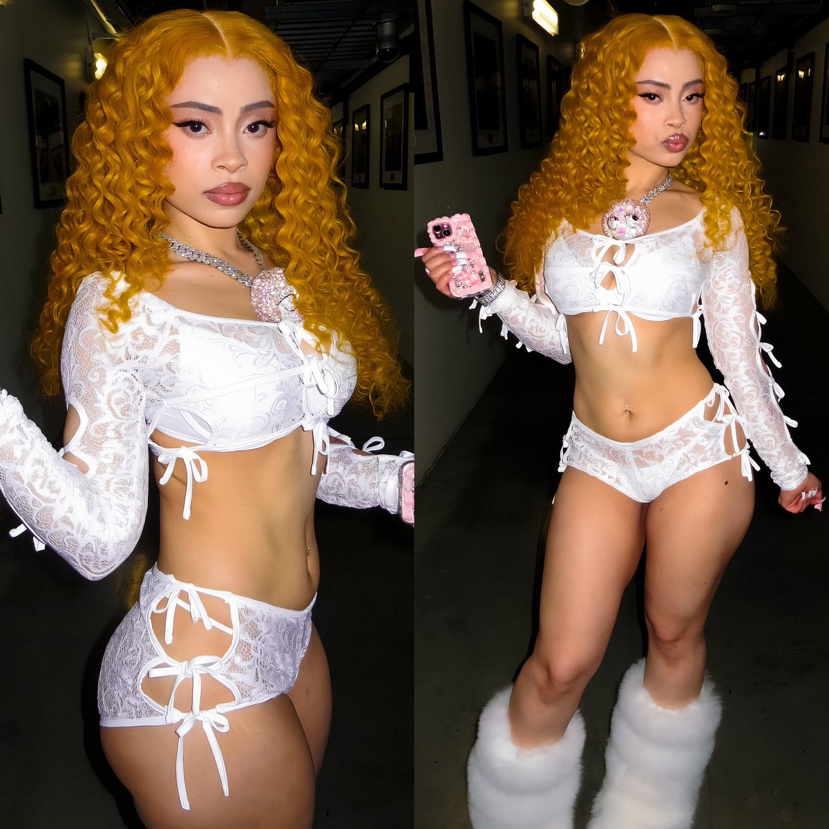 ice spice with curly hair &gt;