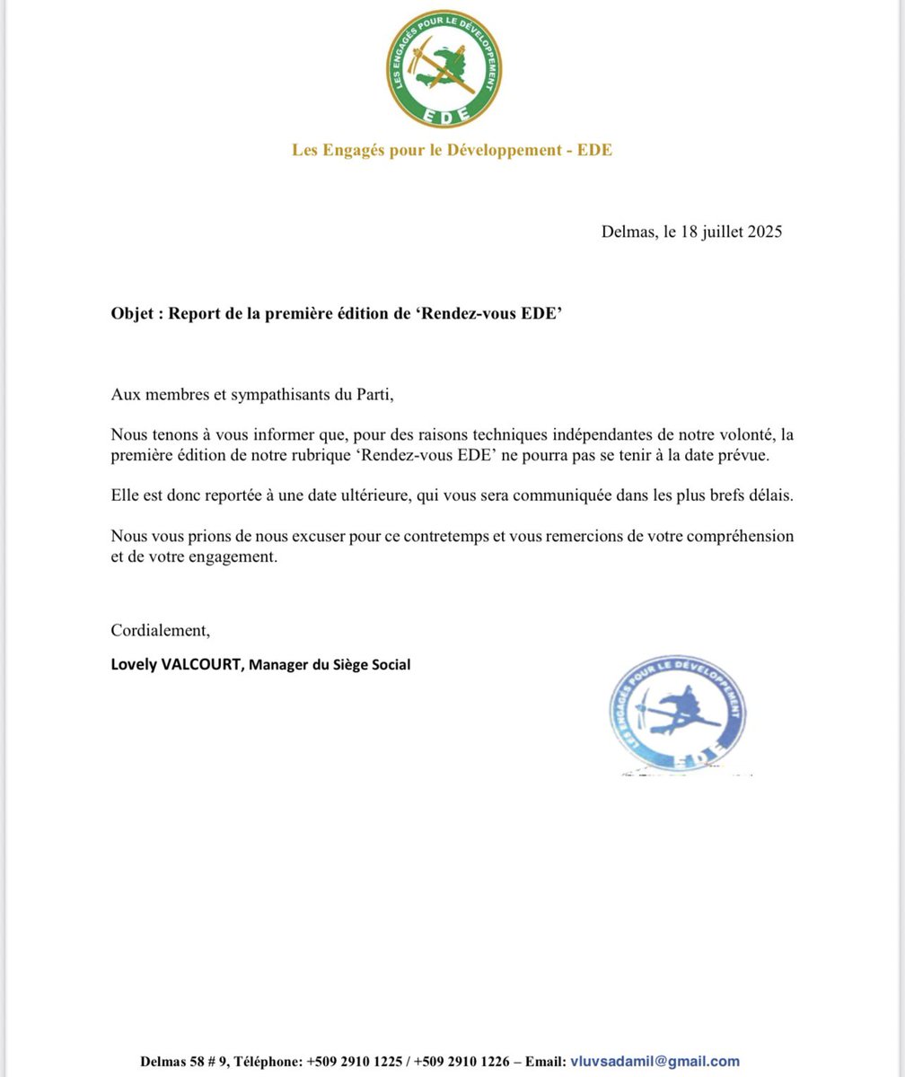 Les Engagés pour le Développement EDE tweet media