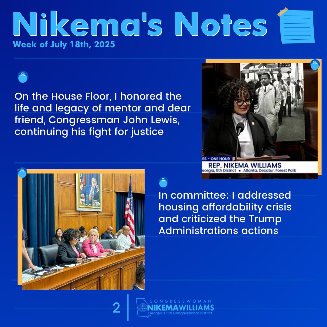 RepNikema's tweet image. This week, I stayed on the Hill fighting into the dead of night as Republicans tried to sneak another bill by Americans, this time targeting funding for #publicbroadcasting. Read more about my work for the #FightingFifth in #NikemasNotes.