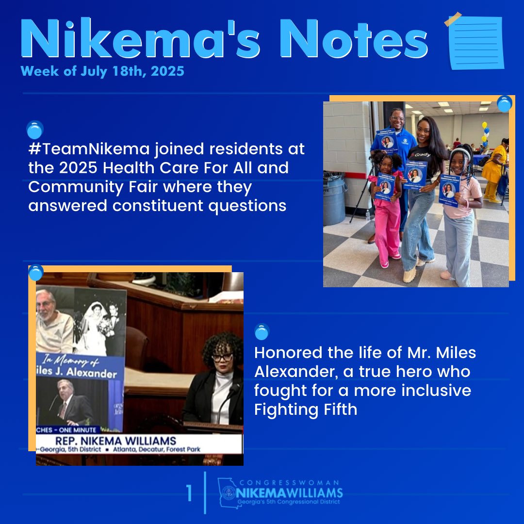 RepNikema's tweet image. This week, I stayed on the Hill fighting into the dead of night as Republicans tried to sneak another bill by Americans, this time targeting funding for #publicbroadcasting. Read more about my work for the #FightingFifth in #NikemasNotes.