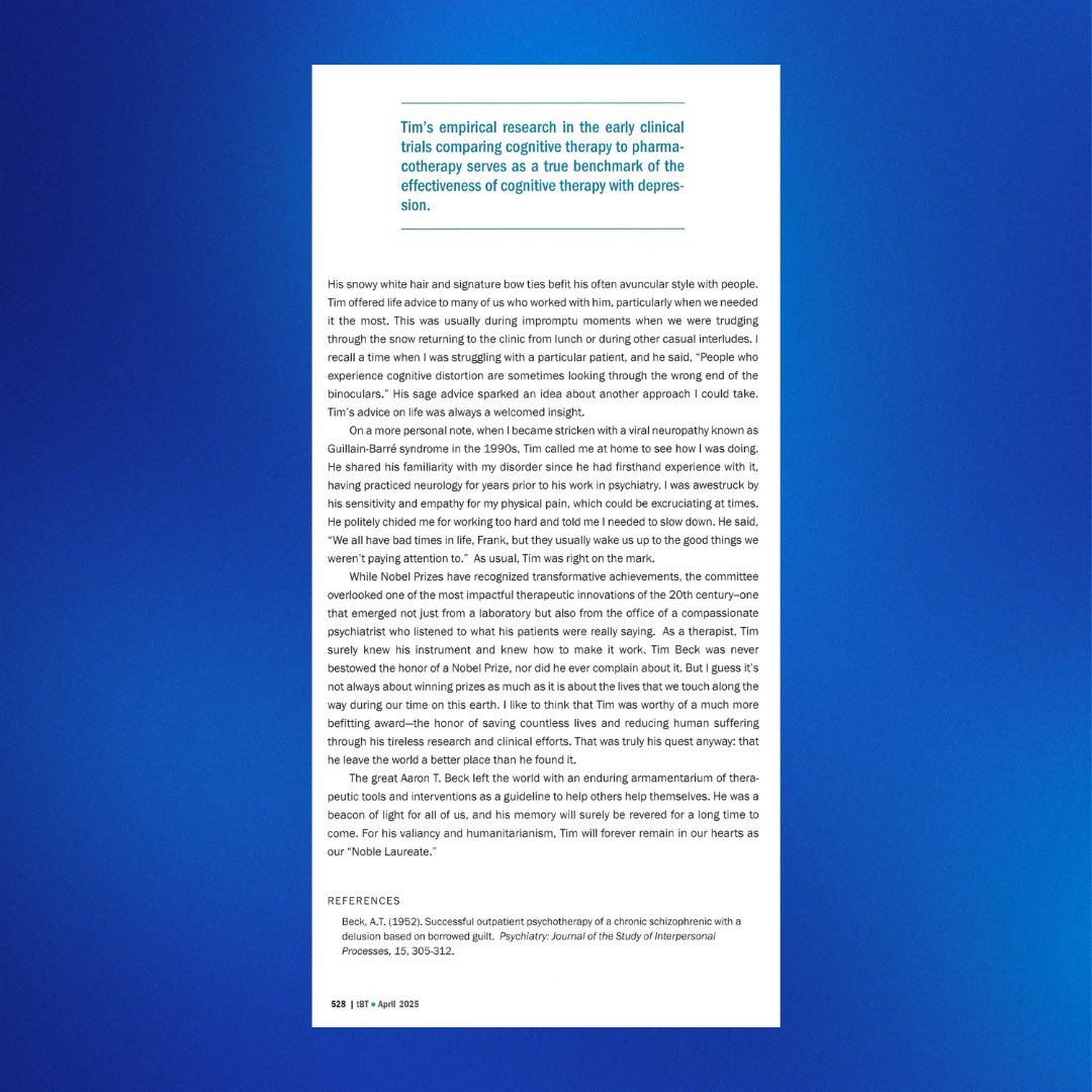 Today is Dr. Aaron Beck’s (the founder of CBT) birthday and we are excited to share this tribute to him!