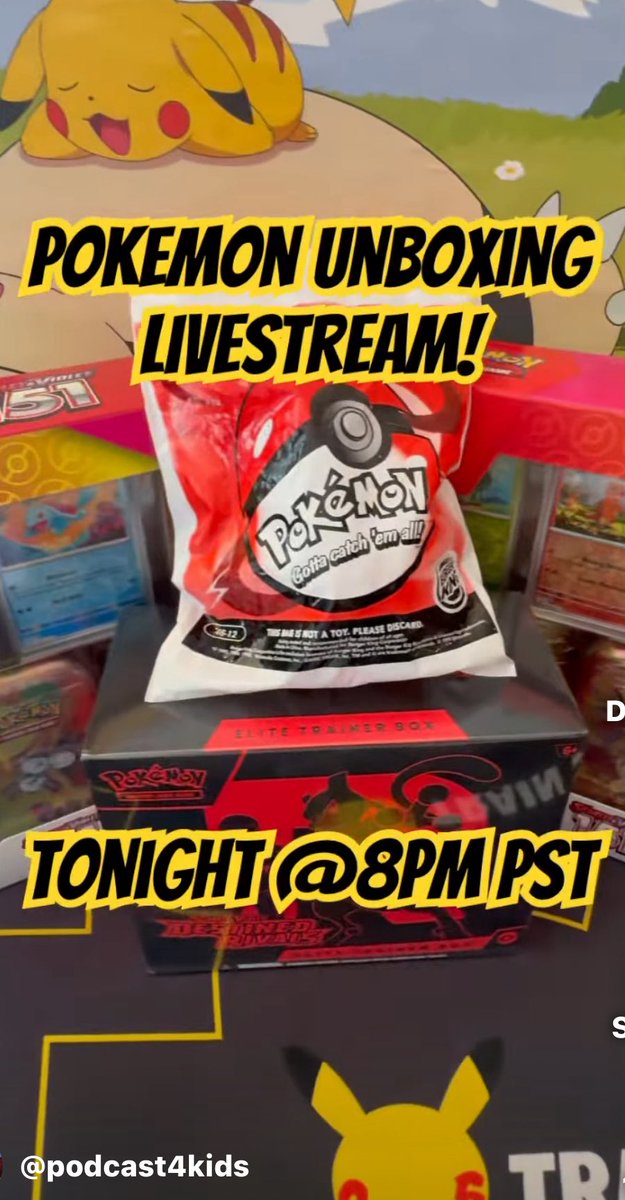 Podcast4Kids's tweet photo. Pokemon Unboxing Live Stream Tonight! #pokemon #pokemoncards #pokemontcg #live #live... https://t.co/XHmbQy63Fe via @YouTube #Pokemon #tcg #UnboxingTime https://t.co/86NrhOovxF