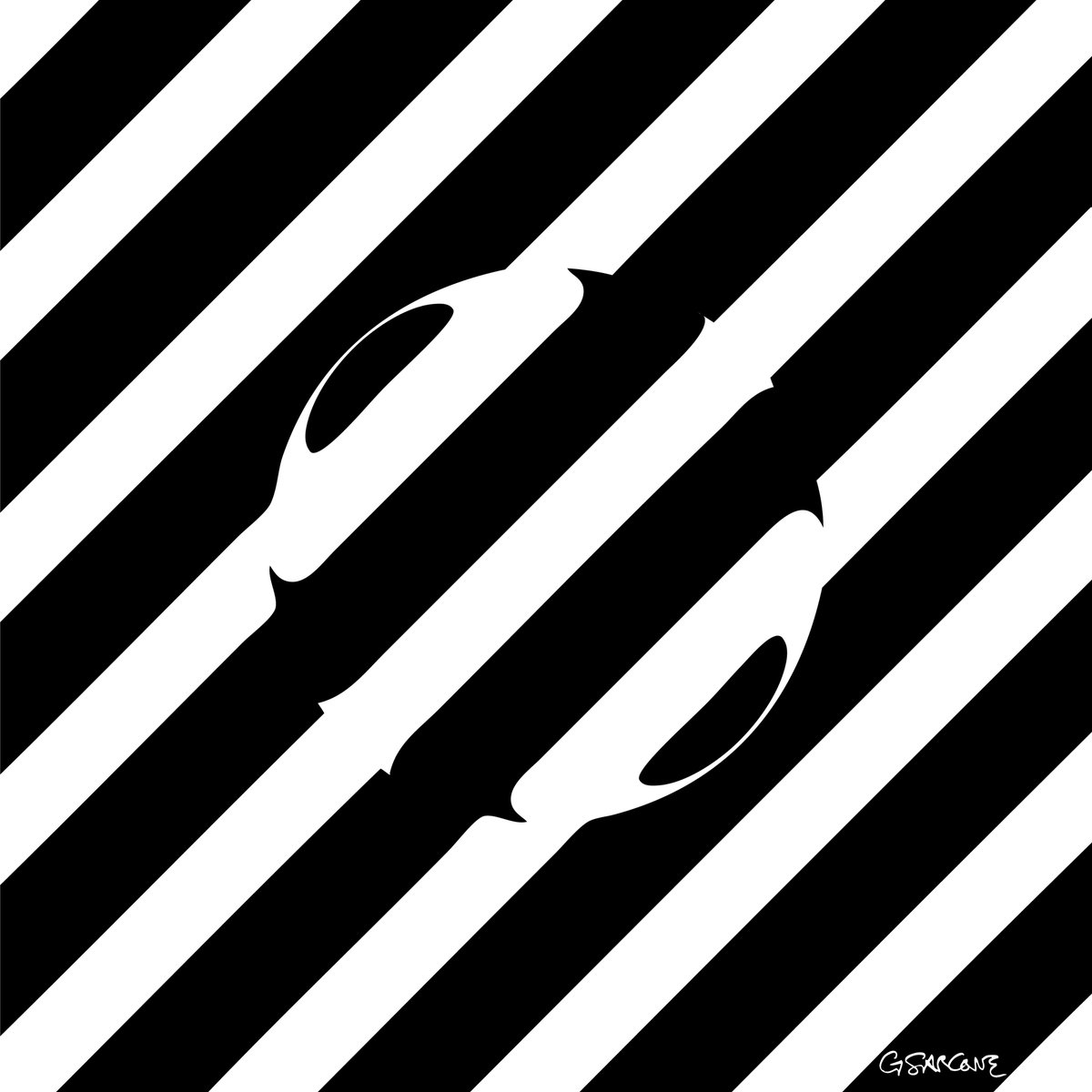 gsarcone's tweet image. Work in Progress – “Circular Lens”
Minimalist op art playing with illusory contours and figure-ground tension.
The circle isn’t drawn—it emerges from contrast and absence.
Still tweaking the balance...
What do you see?
#OpArt #VisualPerception #WIP #IllusionArt #Minimalism
