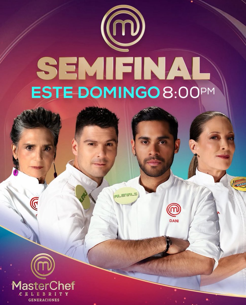 ¡Ya casi! Estamos a nada de este domingo…. #MasterChefCelebrity gran semifinal … vaaaamossss duro!!!