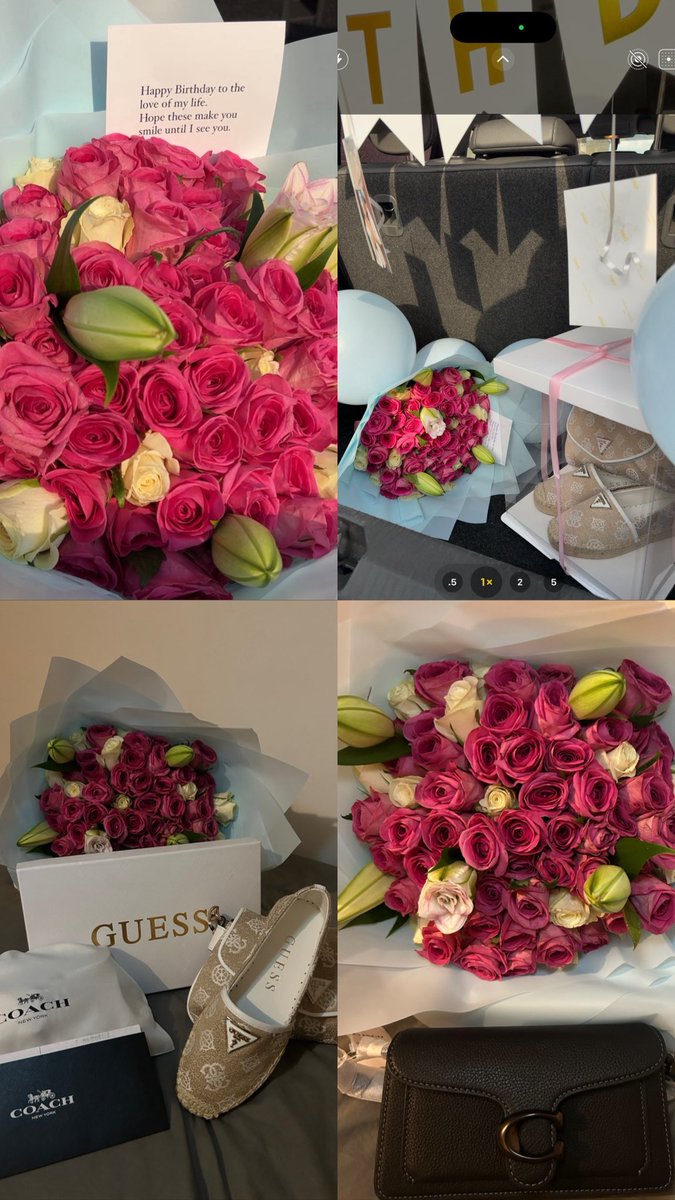 celebrating my day, wrapped in roses and romance -🥂🌺Thank you Bae
