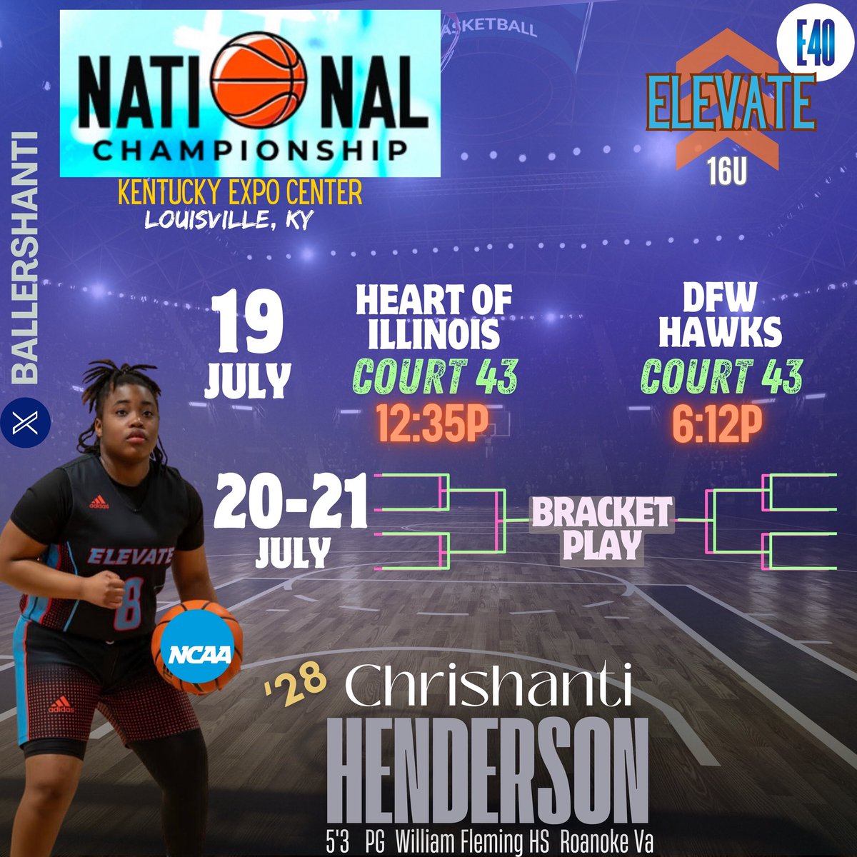 William Fleming Girls BB (@fleming_gbb) on Twitter photo #NationalChampionship 2nd 🛑 for <a href="/BallerShanti/">Shanti_baller</a> This wknd in KY w/ <a href="/Elevate_Elite/">Elevate Elite</a> <a href="/Elite40League/">Elite 40 League</a> #NationalChampionship 2nd 🛑 for <a href="/BallerShanti/">Shanti_baller</a> This wknd in KY w/ <a href="/Elevate_Elite/">Elevate Elite</a> <a href="/Elite40League/">Elite 40 League</a>