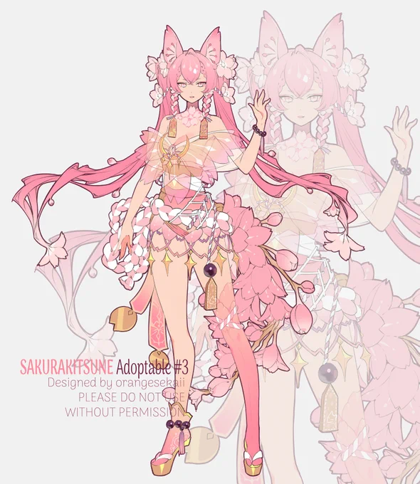 Sakura Kitsune orange's adoptable Auction below