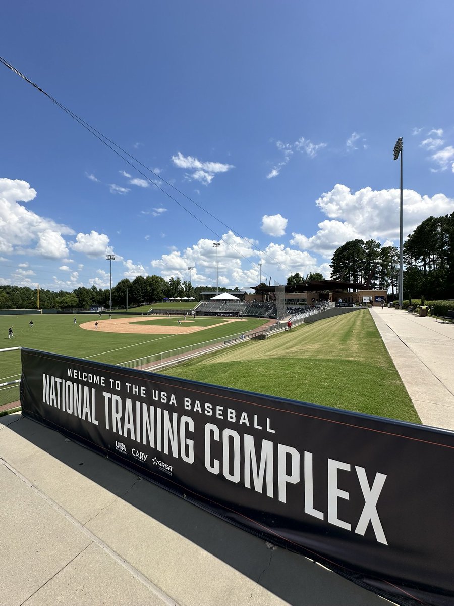 AndreaThome's tweet image. It was a special kind of hot today in Cary for day one of the 18U USA Baseball trials. Heat index in the triple digits and blazing sunshine. No place we’d rather be. ⚾️ 🇺🇸