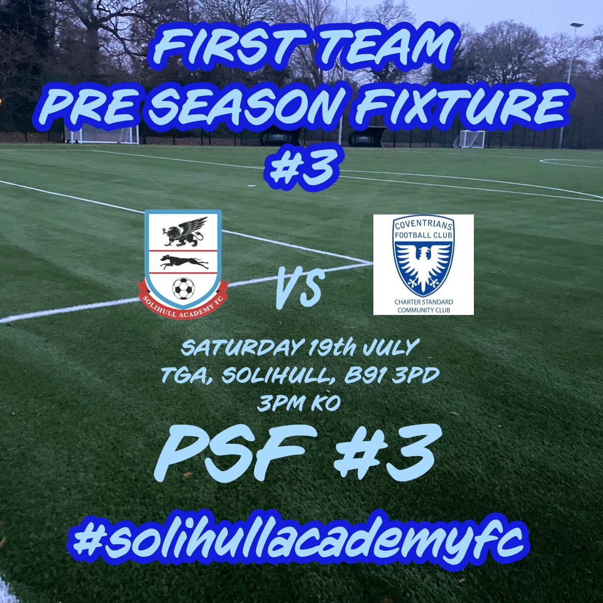 Solihull Academy FC (@sol_acad_fc_jpl) on Twitter photo Pre-Season game #3 for our <a href="/MidlandLeague/">Capelli Sport Midland Football League</a> 1st team against a strong <a href="/coventriansfc/">Coventrians FC</a> from MFL 2 in another great test for our young talented squad
๐ Coventrians FC
๐ 15:00
๐ Tudor Grange Academy, Dingle Lane, Solihull
๐ B91 3PD
๐ ยฃFREE ENTRY
๐ตโช๏ธsolihullacademyfcโช๏ธ๐ต Pre-Season game #3 for our <a href="/MidlandLeague/">Capelli Sport Midland Football League</a> 1st team against a strong <a href="/coventriansfc/">Coventrians FC</a> from MFL 2 in another great test for our young talented squad
๐ Coventrians FC
๐ 15:00
๐ Tudor Grange Academy, Dingle Lane, Solihull
๐ B91 3PD
๐ ยฃFREE ENTRY
๐ตโช๏ธsolihullacademyfcโช๏ธ๐ต
