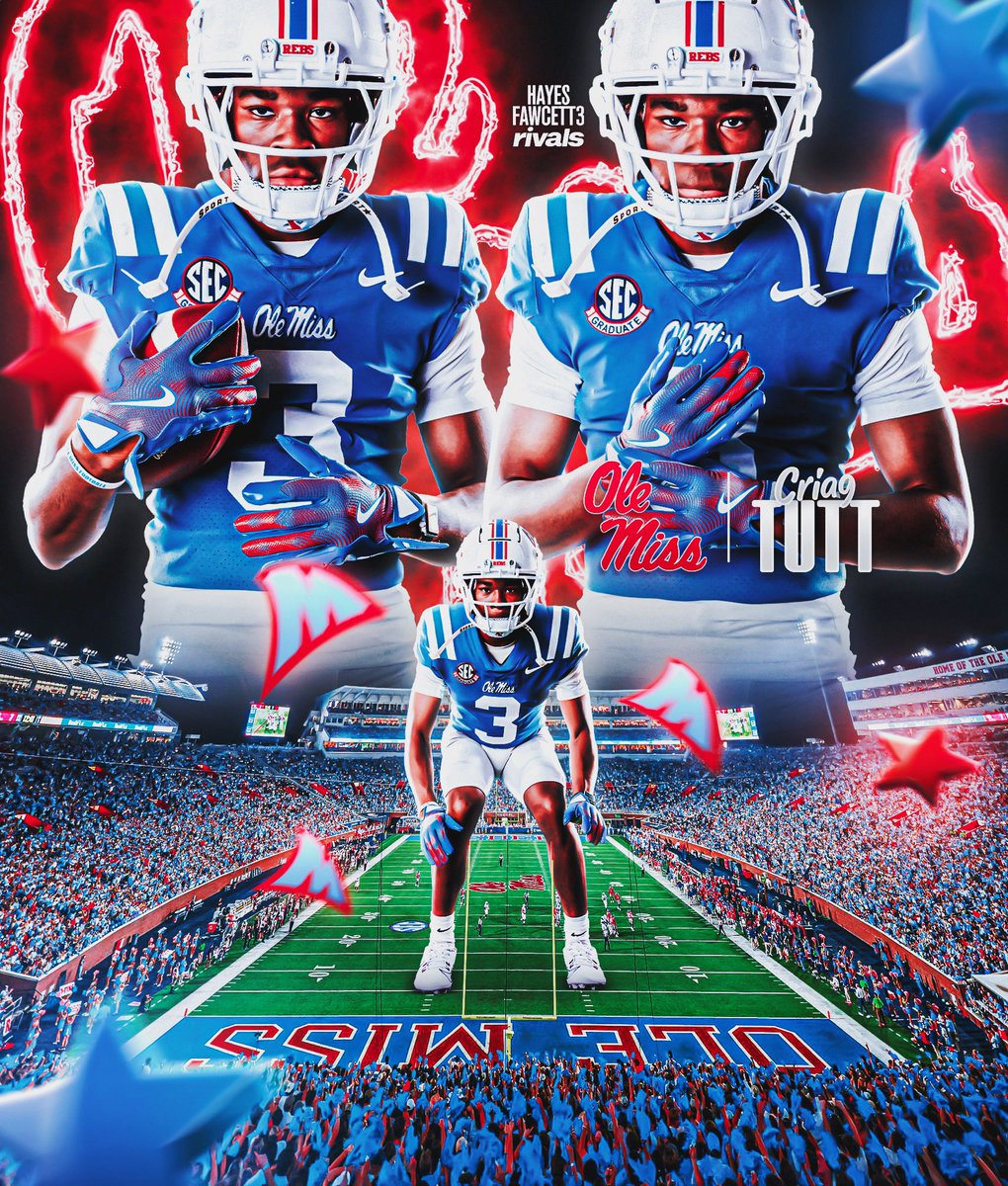 Hayesfawcett3's tweet image. BREAKING: Four-Star Safety Craig Tutt has Committed to Ole Miss, he tells me for @rivals
The 6’0 190 S from Murfreesboro, TN chose the Rebels over Tennessee & Auburn
“All glory to God, I’m home! Go Rebels🦈”
on3.com/rivals/craig-t…