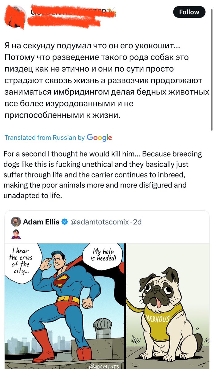 adamtotscomix's tweet image. Smh you can’t even draw a pug anymore. Because of woke