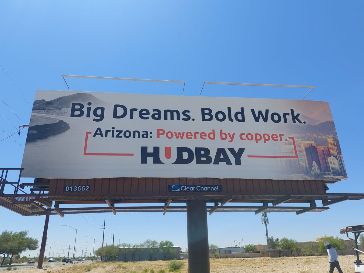 azmining's tweet photo. #AMAMemberHighlights
---
If you're in the Tucson vicinity, be on the lookout for Hudbay’s newly installed billboards located along I-10, Palo Verde Road, and Benson Highway! @HudbayUS is proud to support Tucson and their ongoing growth through the Copper World project. https://t.co/OaKRbN5PL3