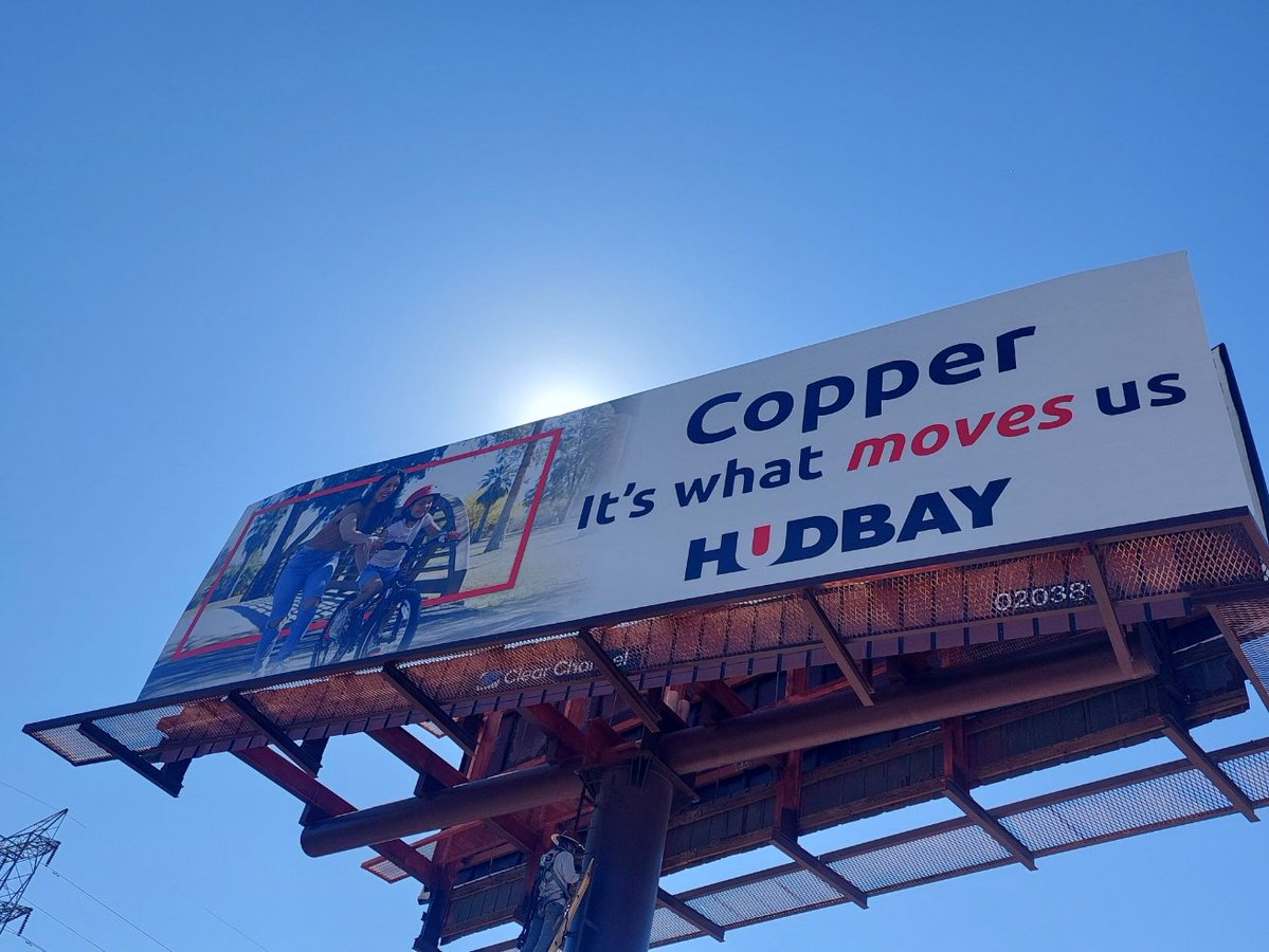 azmining's tweet photo. #AMAMemberHighlights
---
If you're in the Tucson vicinity, be on the lookout for Hudbay’s newly installed billboards located along I-10, Palo Verde Road, and Benson Highway! @HudbayUS is proud to support Tucson and their ongoing growth through the Copper World project. https://t.co/OaKRbN5PL3