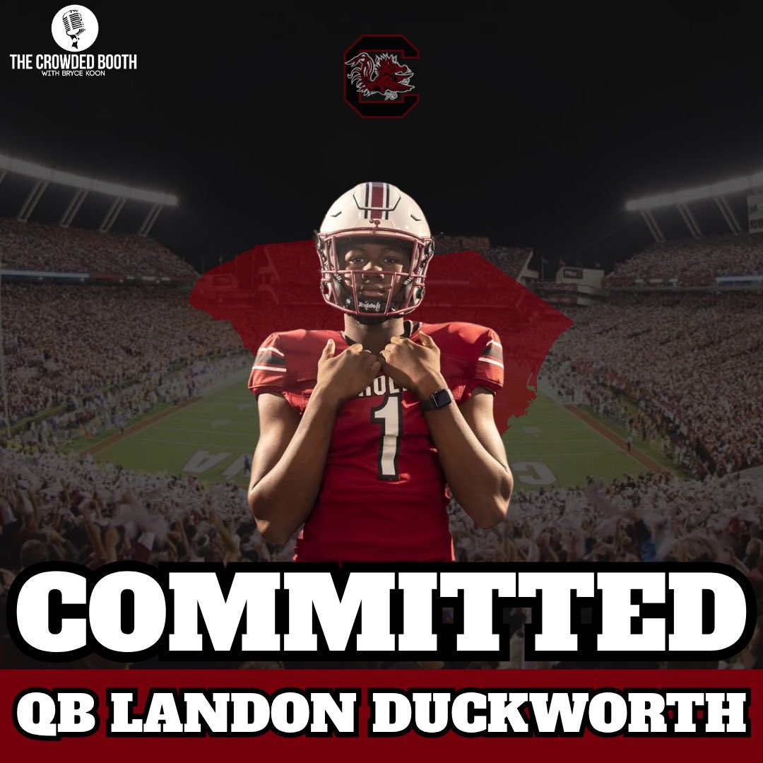 thecrowdedbooth's tweet image. 4⭐️ QB Landon Duckworth commits to #SouthCarolina over Auburn
The Elite 11 finalist has thrown for 5,735 yards 69 TD’s throughout his high school career
#SpursUp🐔