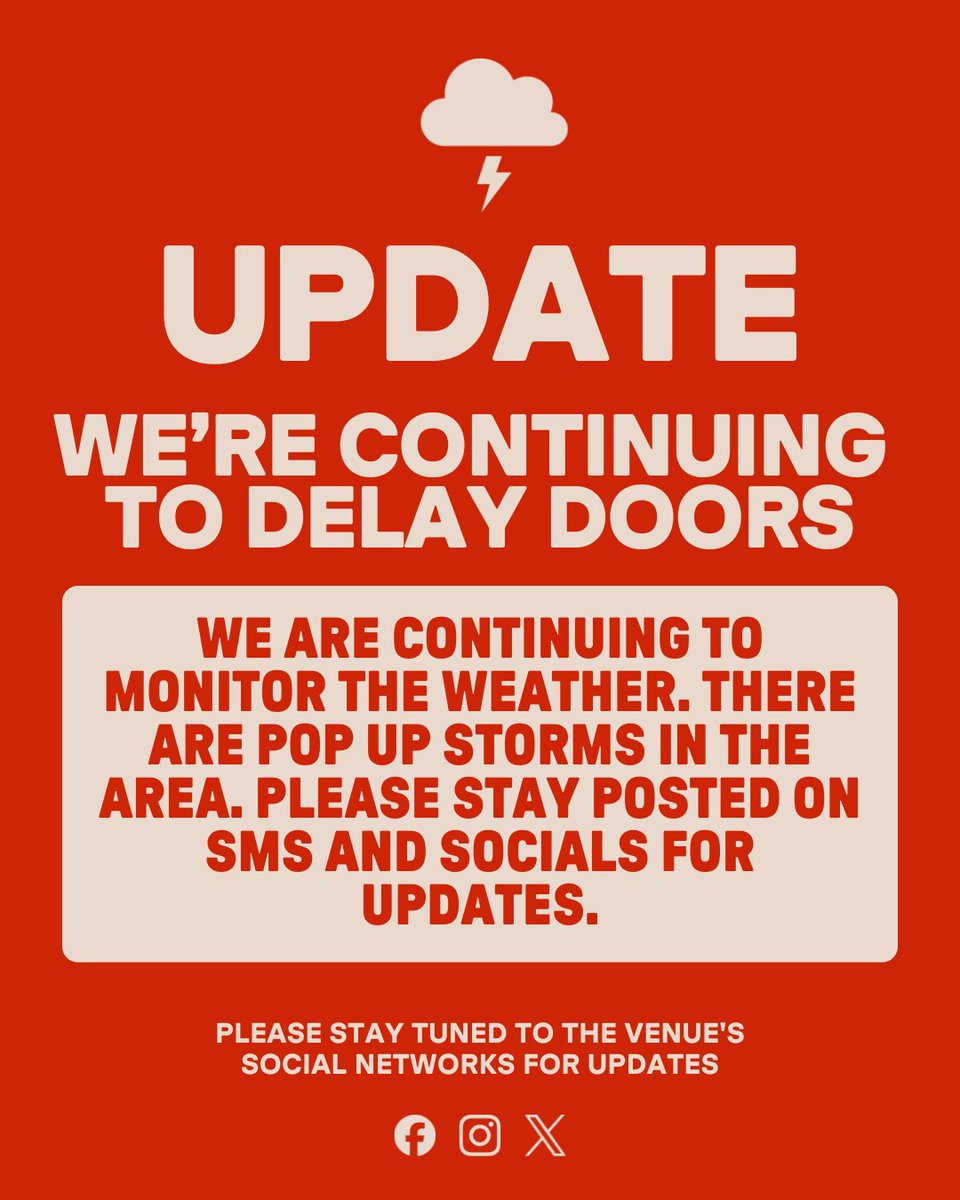 Ascend_amp's tweet image. UPDATE: Due to pop up storms in the area, we are continuing to delay doors. Thank you for your patience!
Text THATH to +1 (615) 437-4413 and check our socials for updates.