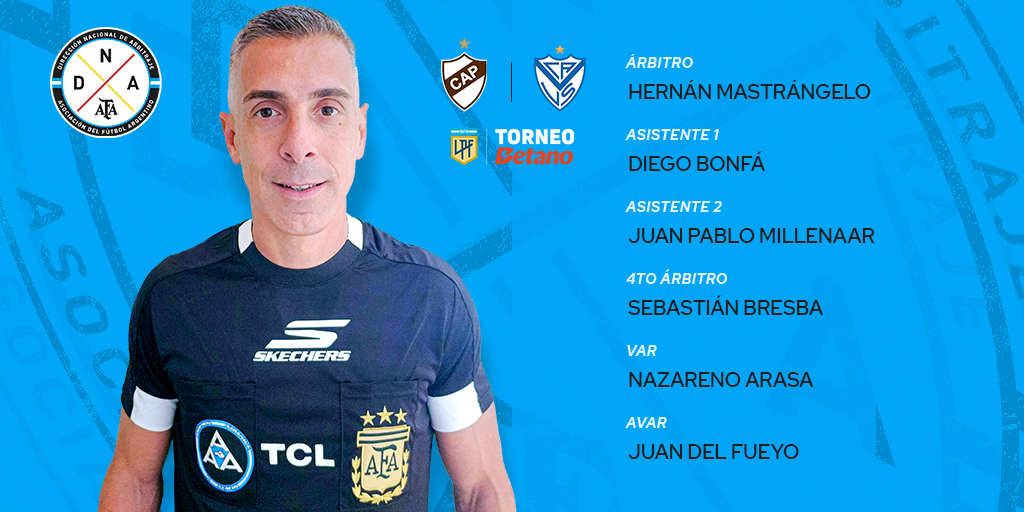 ArbitrajeAFA's tweet image. 🏆 #TorneoBetano
🗓 Fecha 2
⚽ @caplatense - @Velez
⏱ 18.45
🧑⚖️ Cuerpo arbitral 👇